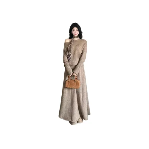 ZCDECO Трикотажная ткань Свитер+Юбка Женские Комплекты с юбкой