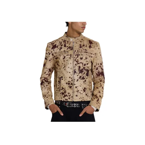 Jaded London Drift Series Drift Collection Real Leather Piston Jacket Leather Jacket Men's Multicolor