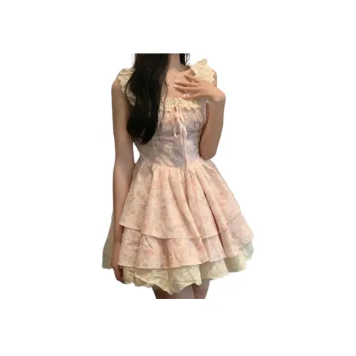 PLAY BUSH Короткий рукав Платье Женское Многоцветное