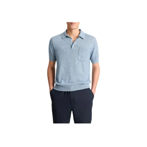 VINCE Men's Polo in Photinia Blue