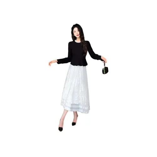 SNZX Длинное платье с длинным рукавом женское