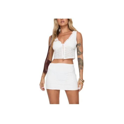 PRINCESS POLLY MARYSE BRODERIE ANGLAISE Мини Набор Комплект с юбкой Женская Белая Белый