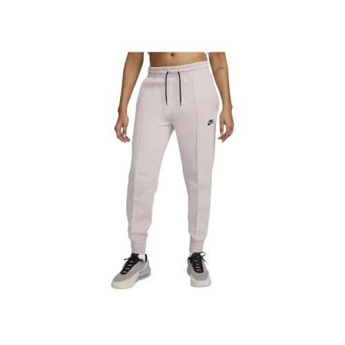 nike Sportswear Tech Fleece Вязаные Тренировочные Штаны Женские Белые Золото Фиолетовый