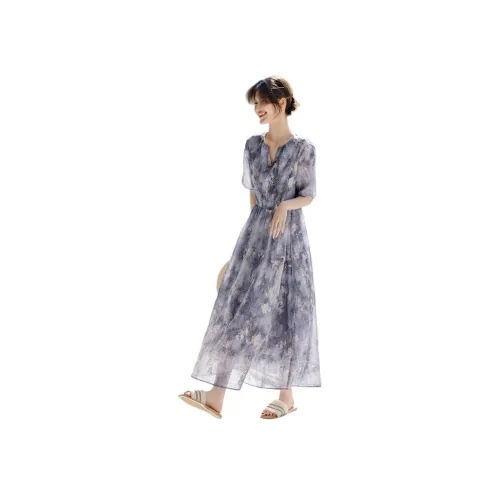 XWI Misty Дикий Фиолетовый Женские Короткие Платья с Рукавами