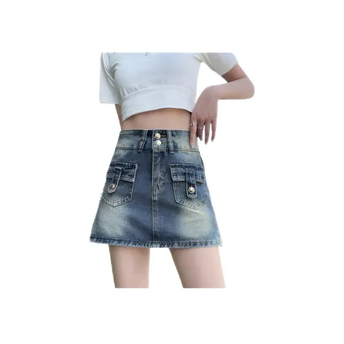 Genius Pooh Джинсовые короткие юбки Женские Лето 2025 Винтаж HIGH RISE Утягивающий Дизайн Женские