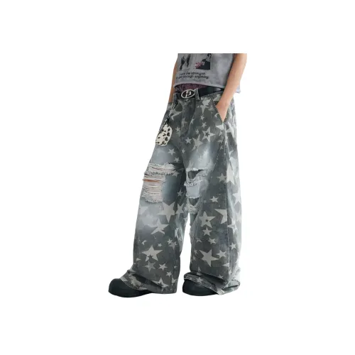 DAND Серый Зеленый Унисекс Джинсы