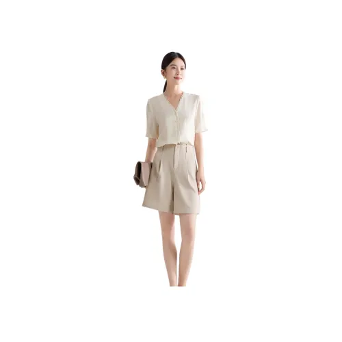 IHIMI Бежевые Женские Повседневные Шорты