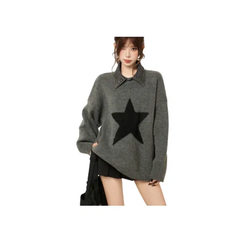 OYANXI Серый Женский Свитер