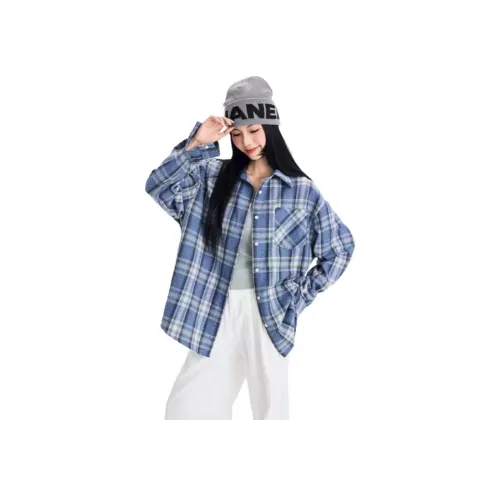 SHUHAOBAI Синий Женская Рубашка