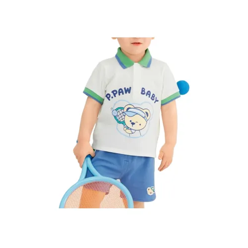 PAW IN PAW Cartoon Bear Повседневный Воротник Поло Спортивный Костюм 2 Предмета Комплект для Дети Возрастом 3-7 Лет