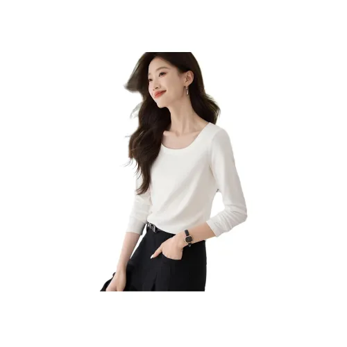 MOHANYIMEI Натуральный Белый Женский T-Рубашки