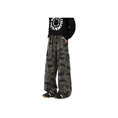 UOOHE Камуфляж Желтый Унисекс Джинсы