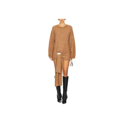 GIUSEPPE DI MORABITO CAMEL Женские Длинные Платья с Длинными Рукавами
