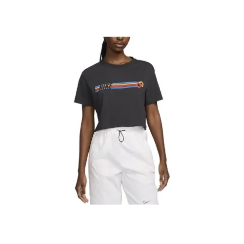 nike Т-рубашка с рукавом женская темно-серо-дымчатый цвет