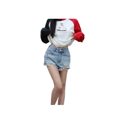 OMOIDAS Светло-синие Женские Джинсовые Шорты