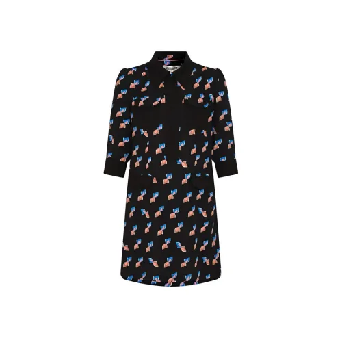 DVF Diane Von Furstenberg Длинное платье с длинными рукавами женское черное