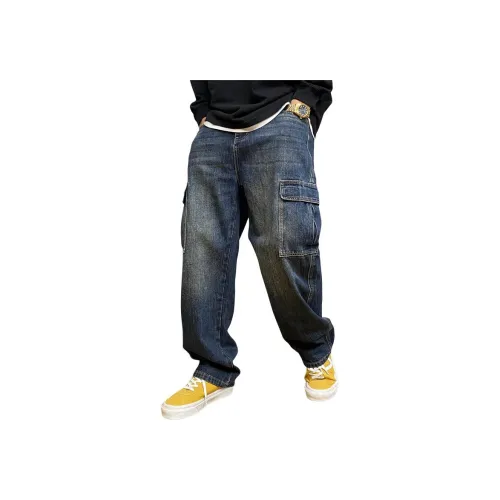 ZHANDASHUAI Blue Unisex Jeans ZHANDASHUAI Синий Унисекс Джинсы