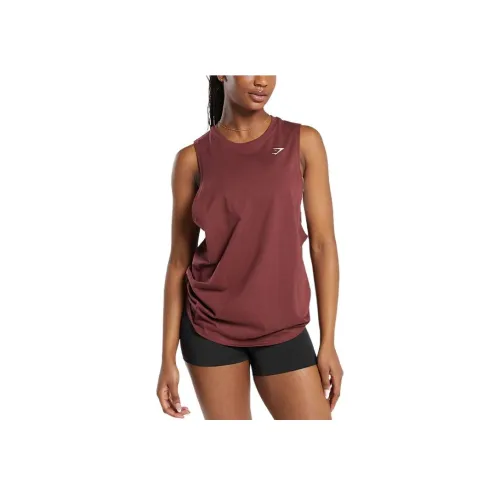 GYMSHARK Тренировки Drop Рука Майка Женская Бургунди