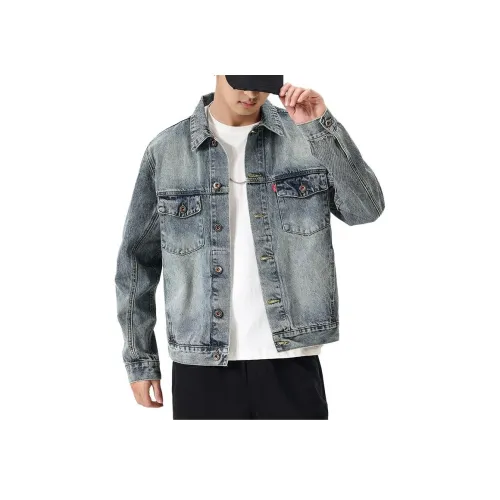 ZENGZHI Denim Jacket Straight Fit Unisex ZENGZHI Деним Куртка Прямой крой Унисекс