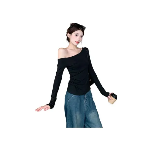 AWAO Черные Женские T-рубашки