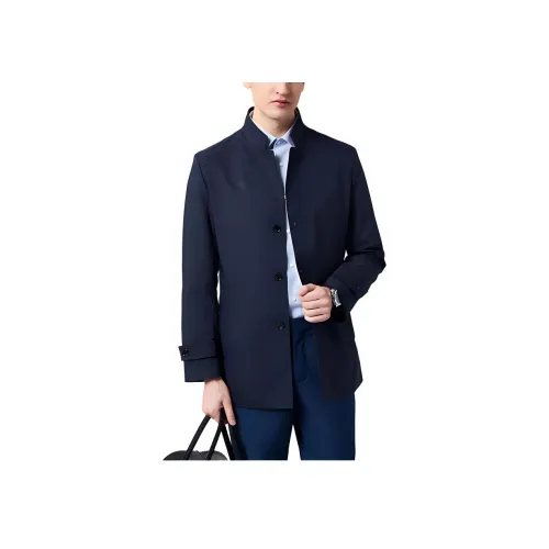 Francesco Totti Тренчкот Мужской Черный Темно-синий Синий