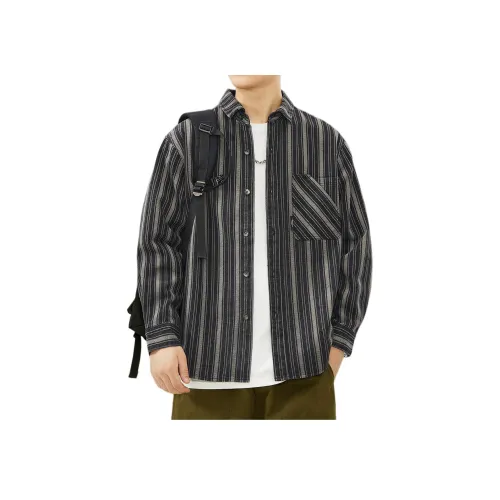PRPK Рубашка Унисекс Черный Серый Полосы