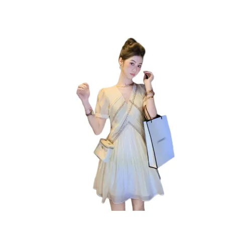 Fish Rabbits Короткий рукав платье женское