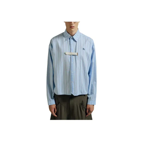 NAMESAKE Blue Men's Shirts NAMESAKE Синий Мужские Рубашки