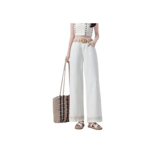 TINGTI Белый Женские Джинсы