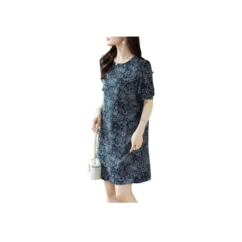 PIERRE CARDIN Blue Женские Короткие Платья с Рукавами