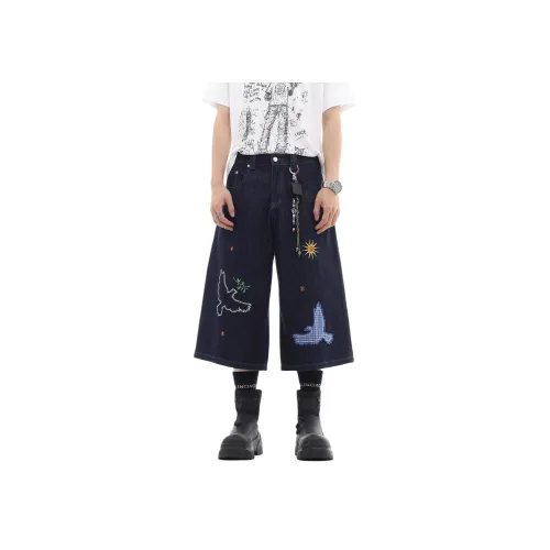 CUWU Джинсовые синие Унисекс Повседневные шорты