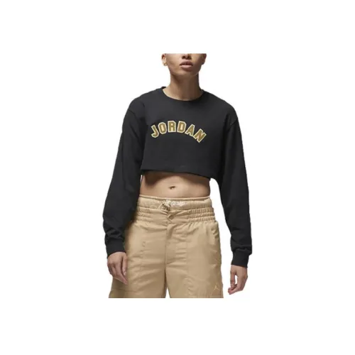 Jordan Black Women's Short Tops Джордан Черный Женские Короткие Топы