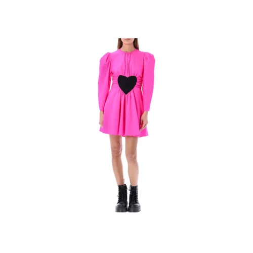 MSGM Фуксия Женские Длинные Платья с Рукавами