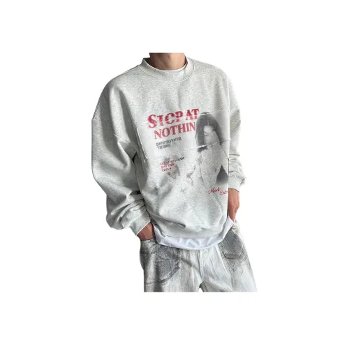 PISYPOX Серый Белый Унисекс Свитшоты