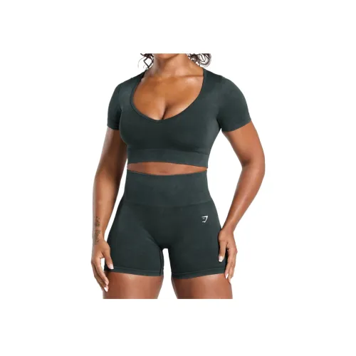 GYMSHARK Черная женская одежда для фитнеса