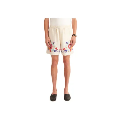 Bode White Men's Casual Shorts Bode Белые Мужские Повседневные Шорты