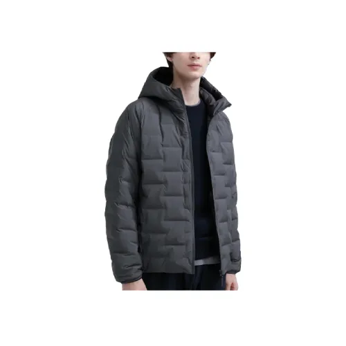 UNIQLO Хлопковый пуховик унисекс каменно-серый