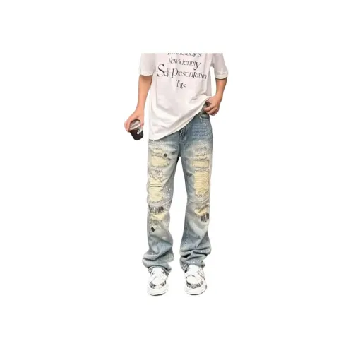 KAIZZGAO Синий Мужской Джинсы