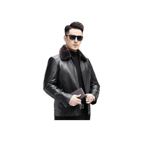 VBA Зимний Куртка из Натуральной Кожи Мужская