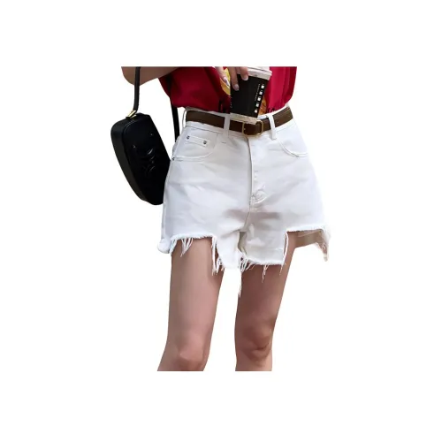 NANING9 Джинсовые шорты Женские Белые