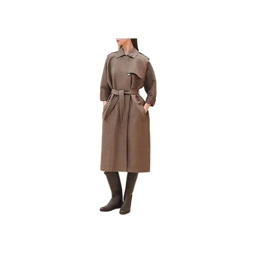 HERMES Тренчкот Женский Серый