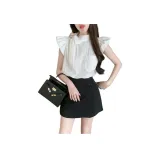 Белый топ + Черная юбка