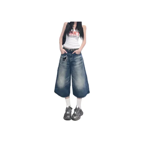 Bamboo Twill Damask и Silk Record Джинсовые шорты Женские