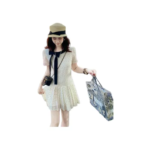 Fish Rabbits Короткий рукав платье женское