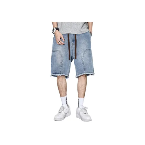 GURBAKS Blue Men's Denim Shorts GURBAKS Синий Мужские Джинсовые Шорты