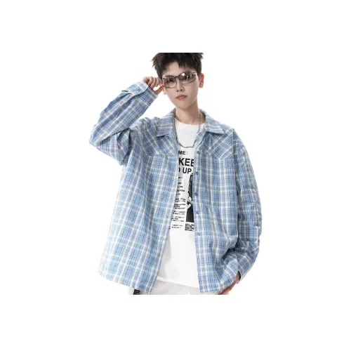 CTIDESTRAW Светло-синий Унисекс Рубашки