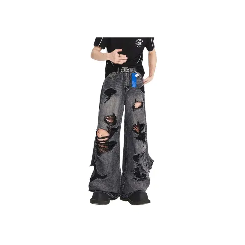 SWAMP AREA Черные унисекс джинсы