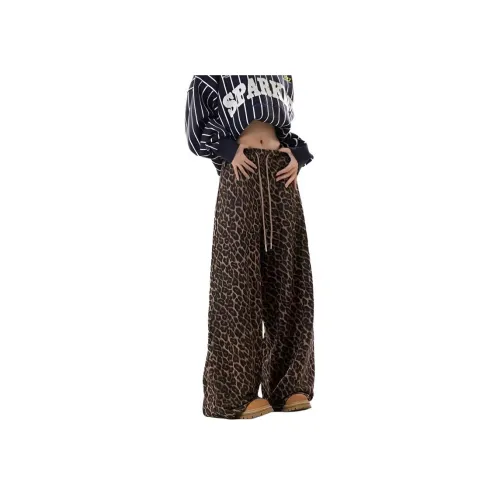 HELEH Леопардовый принт Женские Повседневные Брюки