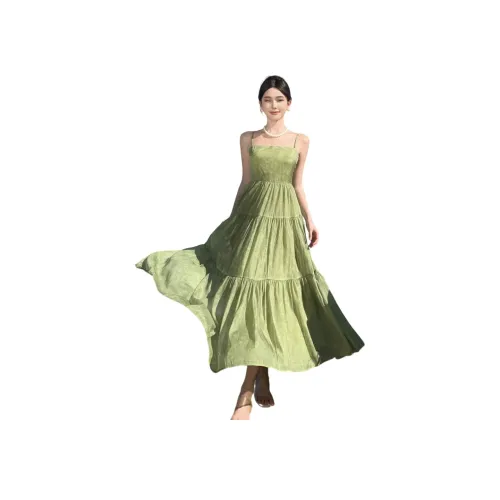 GRAYISMOON Зеленый Женские Слиплатья