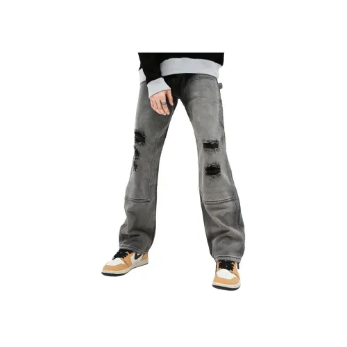 HIPHOPPUNKS Черный Серый Цвет Мужские Джинсы